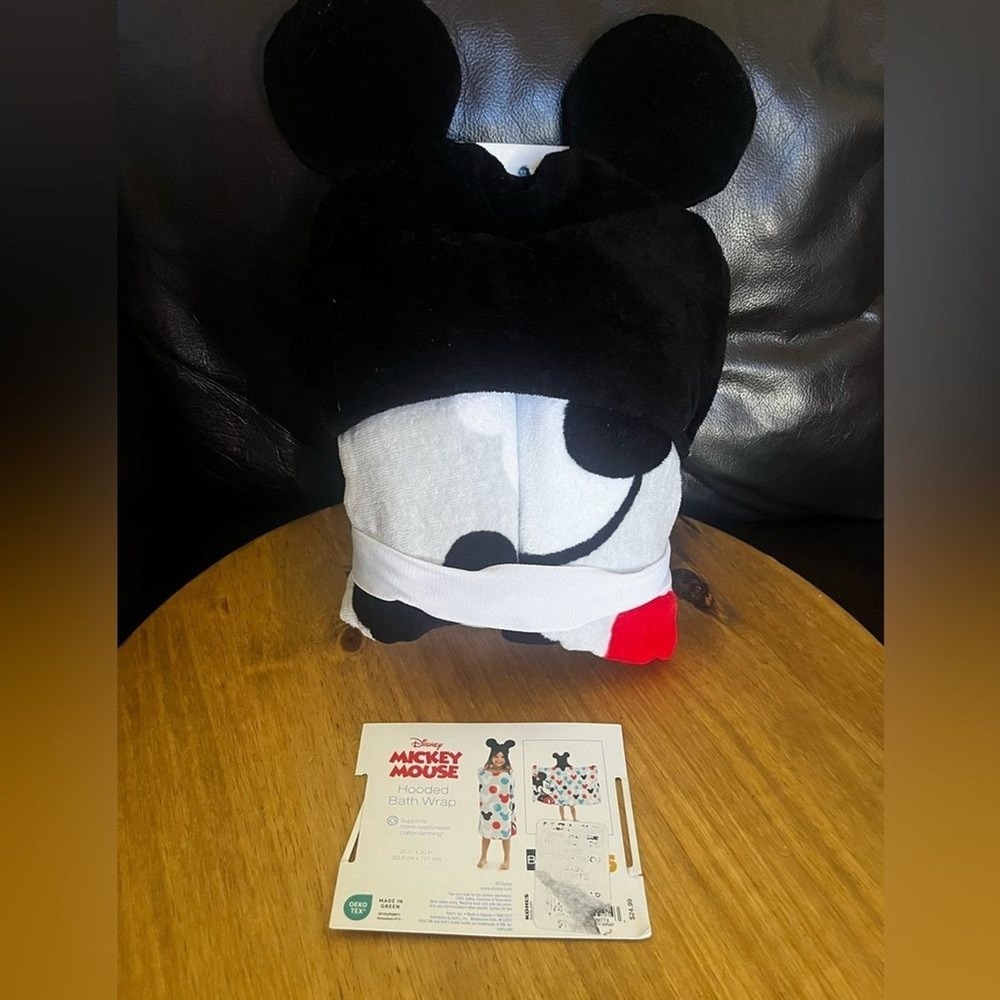 Disney Mickey Mouse Kids Hooded Bath Wrap Towel Beach Pool Vacation - Picture 4 of 8